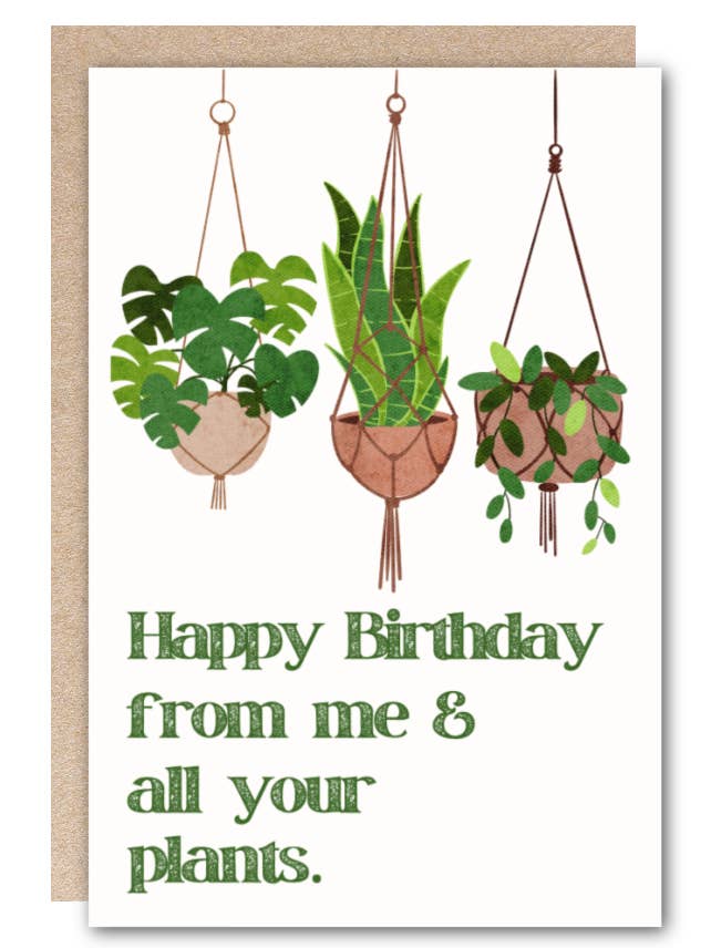 Biglietto di Auguri di Compleanno-Pianta di Compleanno-Design dell'Artista per la vendita all'ingrosso da parte di Kindred Paper Co.