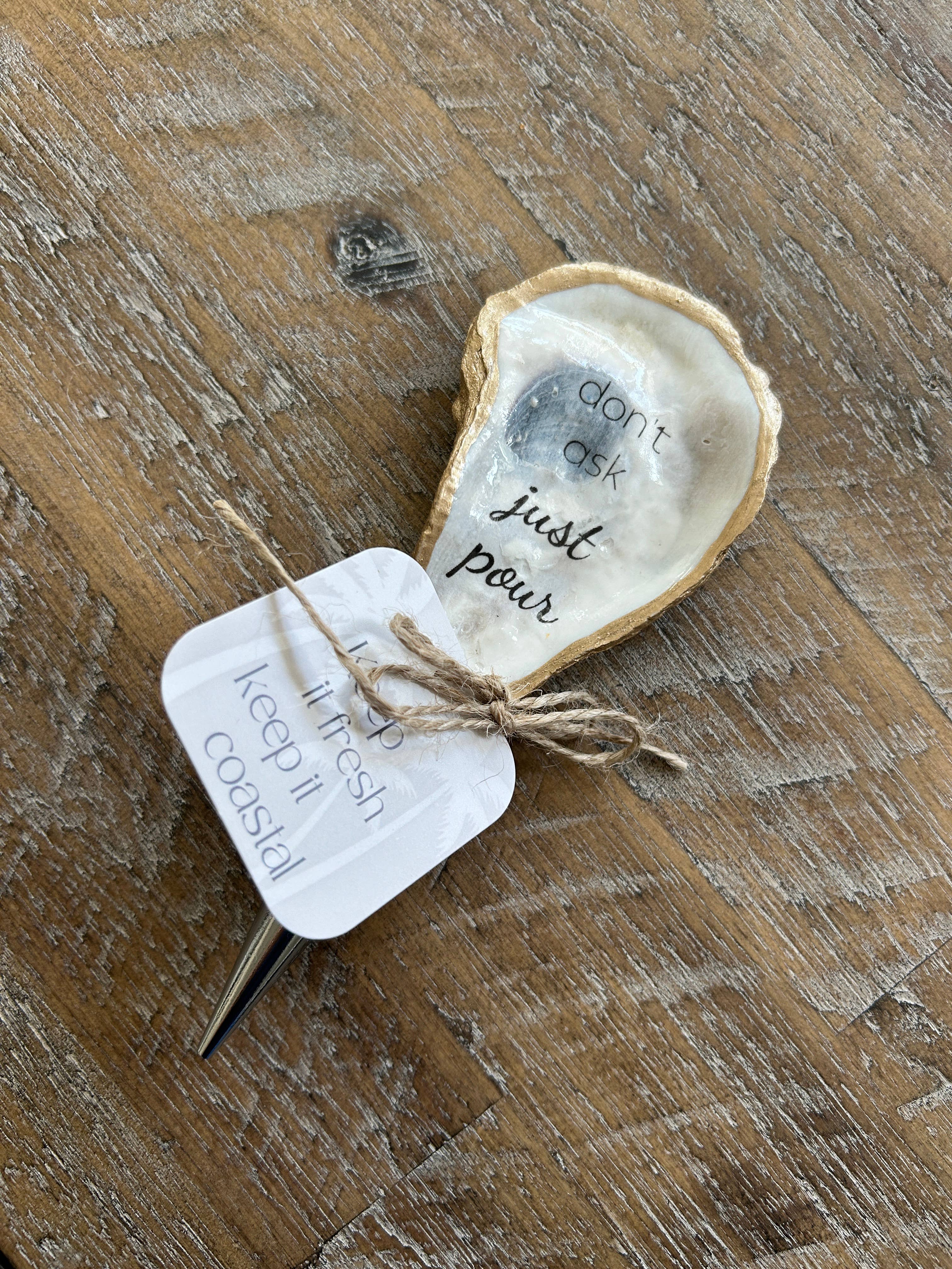 Coast and Cork - Vente Bouchon de vin - Ne demandez pas, versez simplement - Bouchon de bouteille d'huître / Liège1