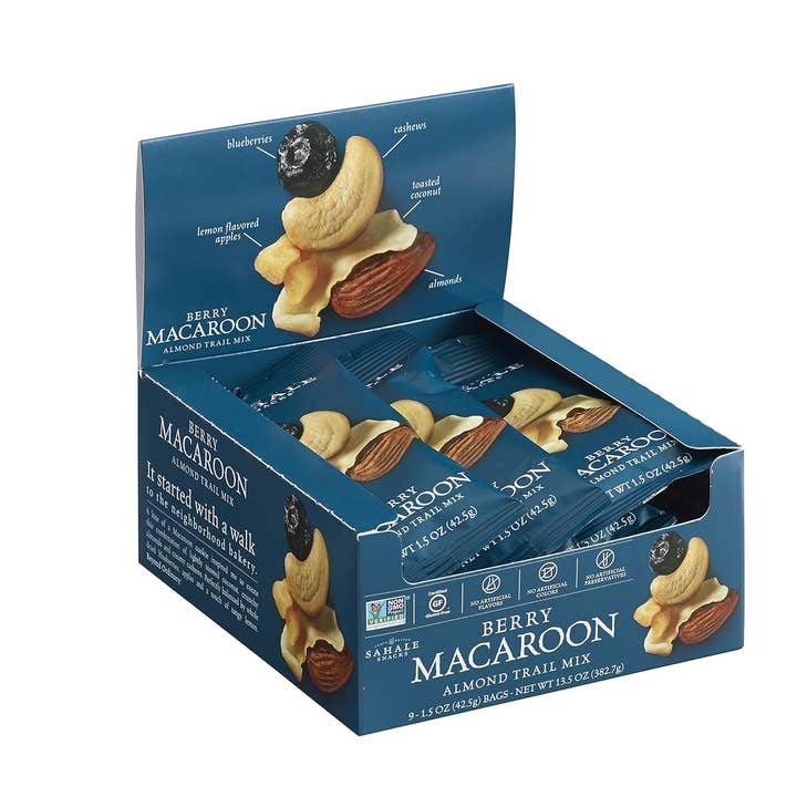 Sahale Berry Macaroon Almond Trail Mix 1.5 0z 9 ct Tray for wholesale by Long Island Candy Factory