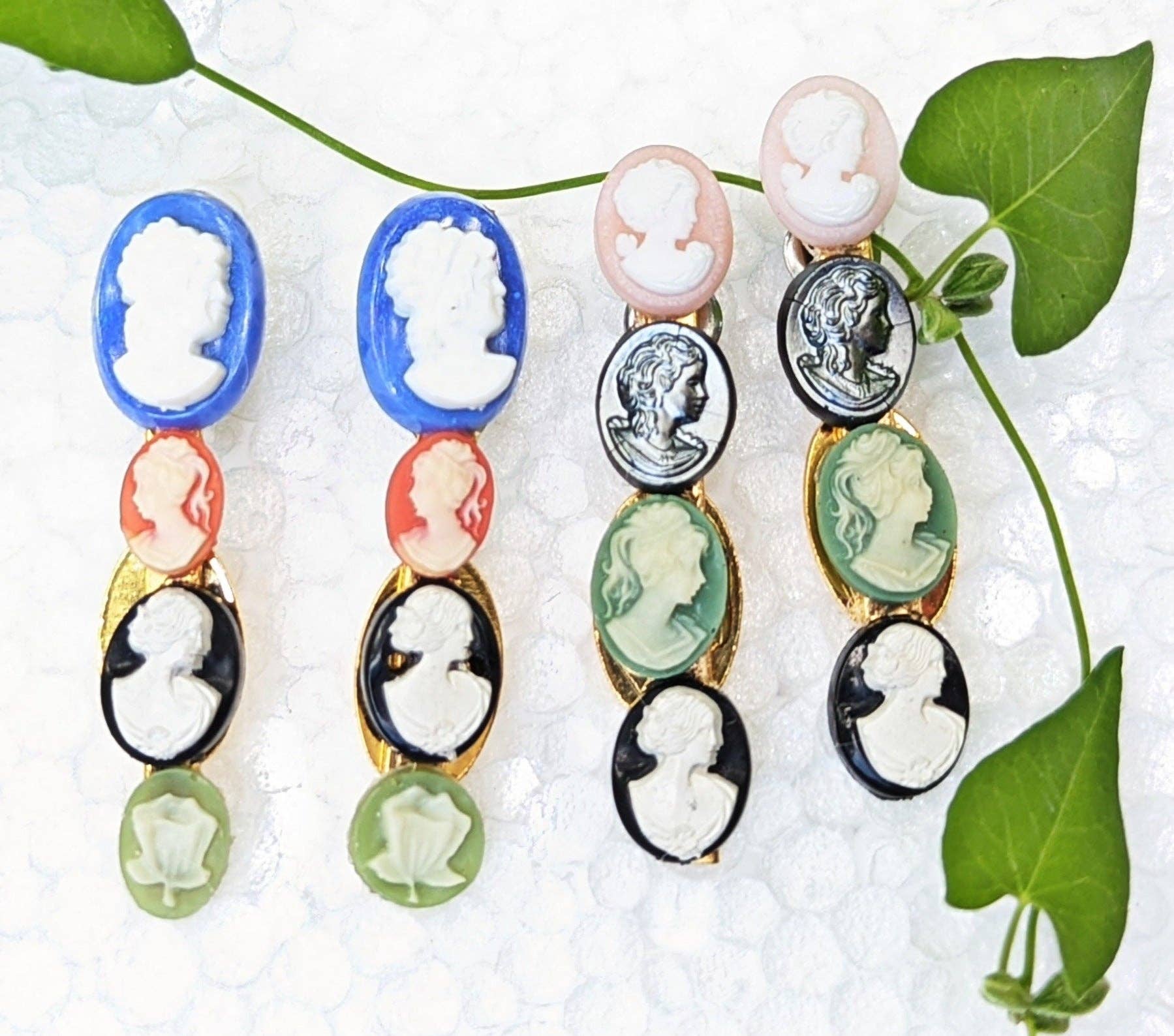 Gay Isber Designs - Wholesale Stud/Post Earrings - Vintage Small Cameos Earrings from Sisters Collection1