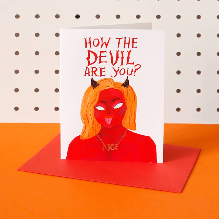How the Devil are you? A6 Greeting Card for wholesale by Fernandes Makes