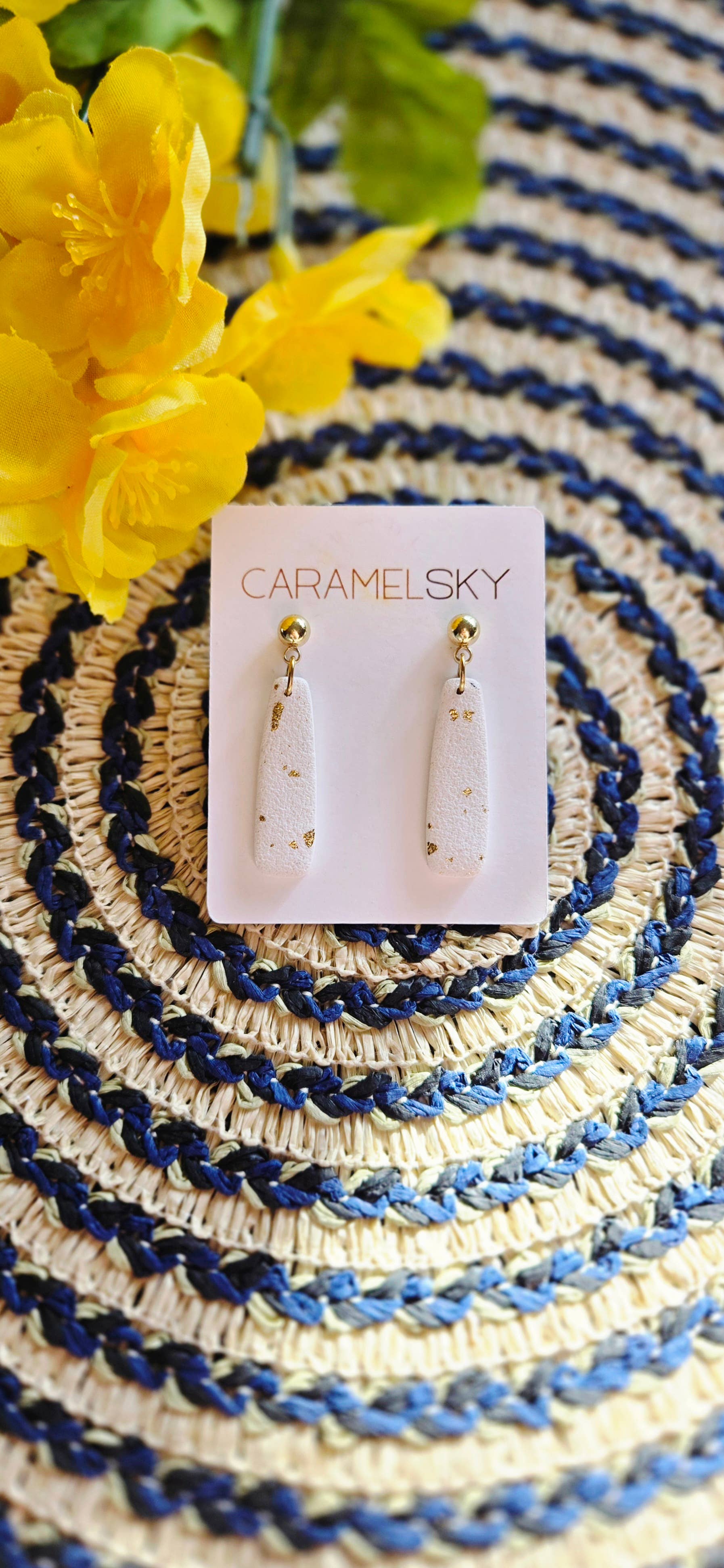 Caramel Sky - Wholesale Hangende/ronde oorbellen - Goudvlek Klei Oorbellen, Neutrale Zomer Sieraden2