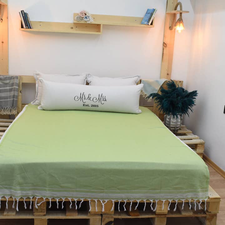 Coperta a righe accogliente turca 152x234 cm per la vendita all'ingrosso da parte di Organic Turkish Towels