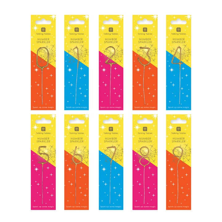 Gold Number Sparkler Set | Birthday | Anniversary | for wholesale by Talking Tables UK