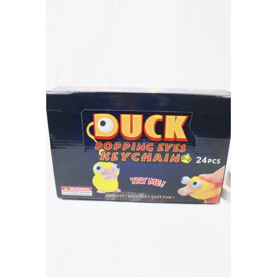 YELLOW Popping Eyes Duck Toy Key Chain for wholesale on Faire7