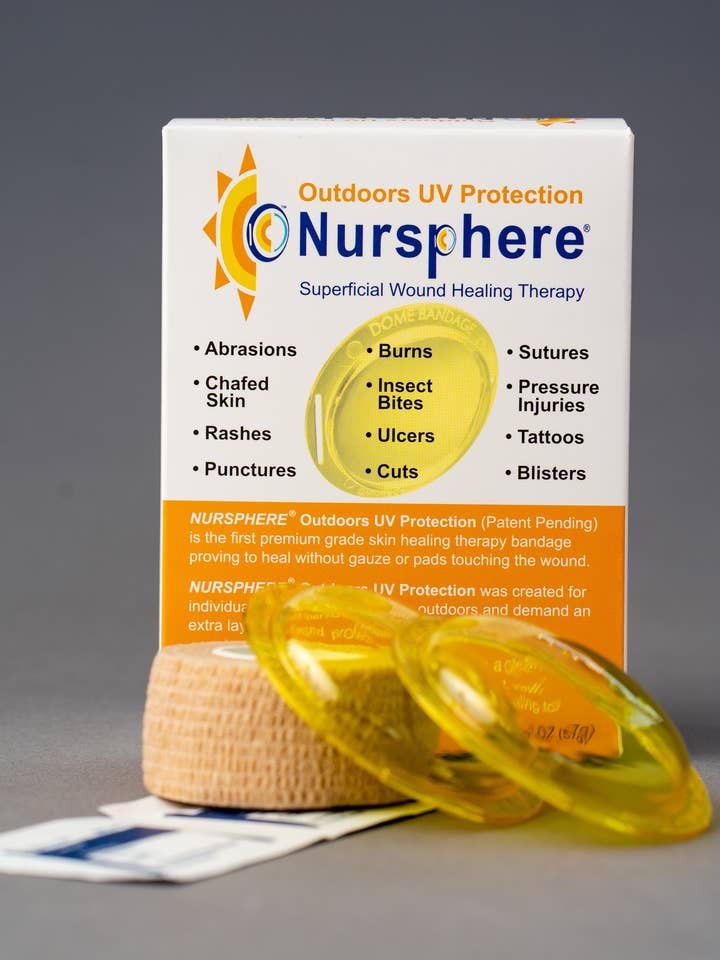 Nursphere® Original Outdoors UV DB ™/Wound Tracker™ App for wholesale by Nursphere Original Dome Bandages