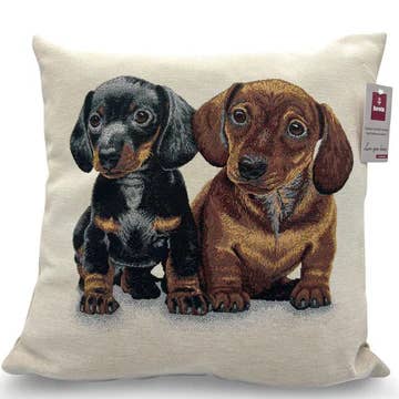 Capa de almofada CÃO SALSICHA, Gobelin Jacquard, 45x45 cm por atacado de Hesta