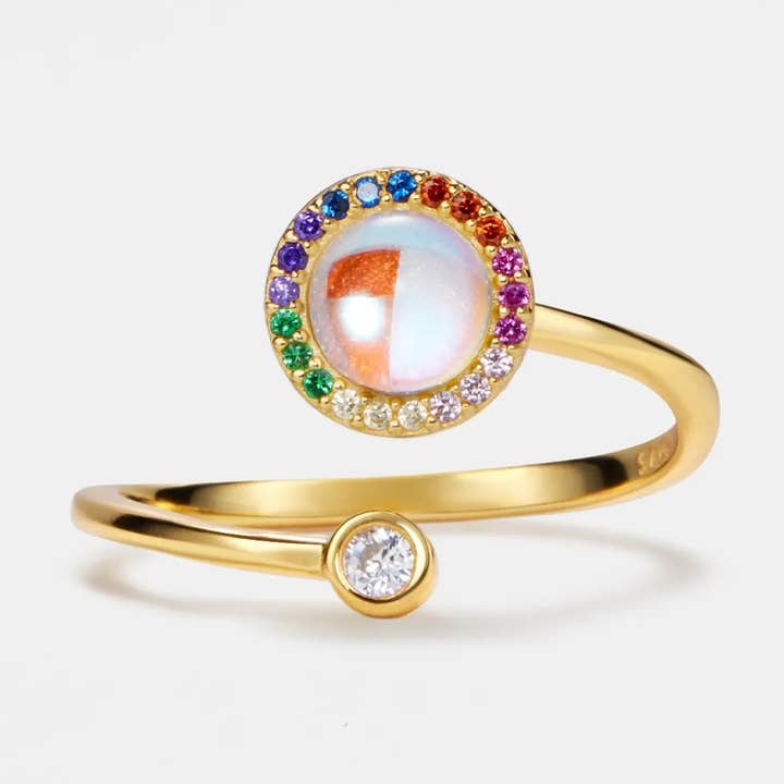 Moonstone Anxiety Fidget Spinner Ring in 925 Sterling Silver for wholesale by Perimade & Co. LLC