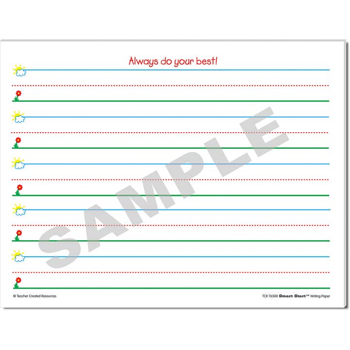 Teacher Created Resources – wholesale Anteckningsbok – Smart Start® K-1 skrivpapper: 40 ark tablett