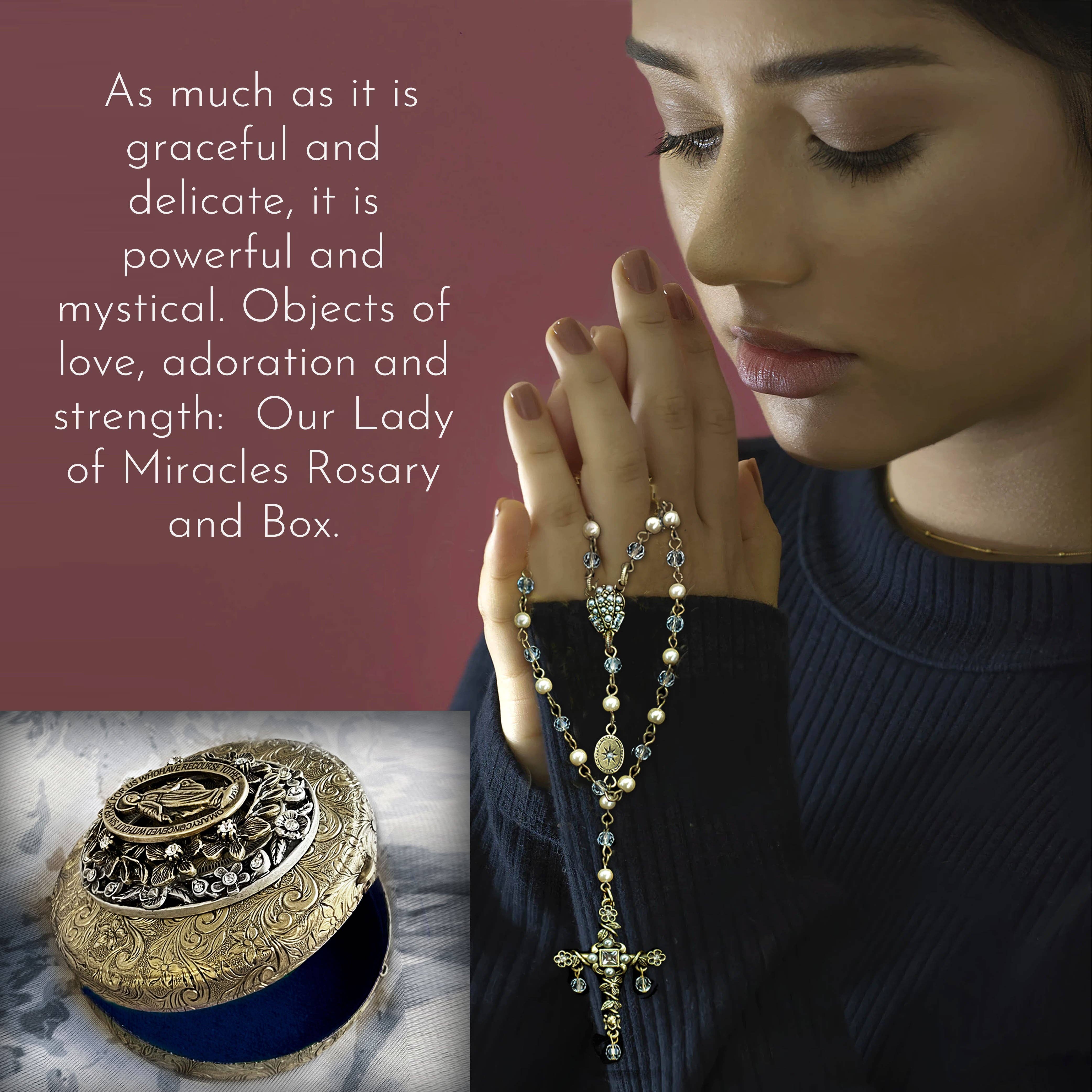 Sweet Romance Jewelry - Vente Collier de prière en perles - Notre-Dame des Miracles Rosaire Collier N16081