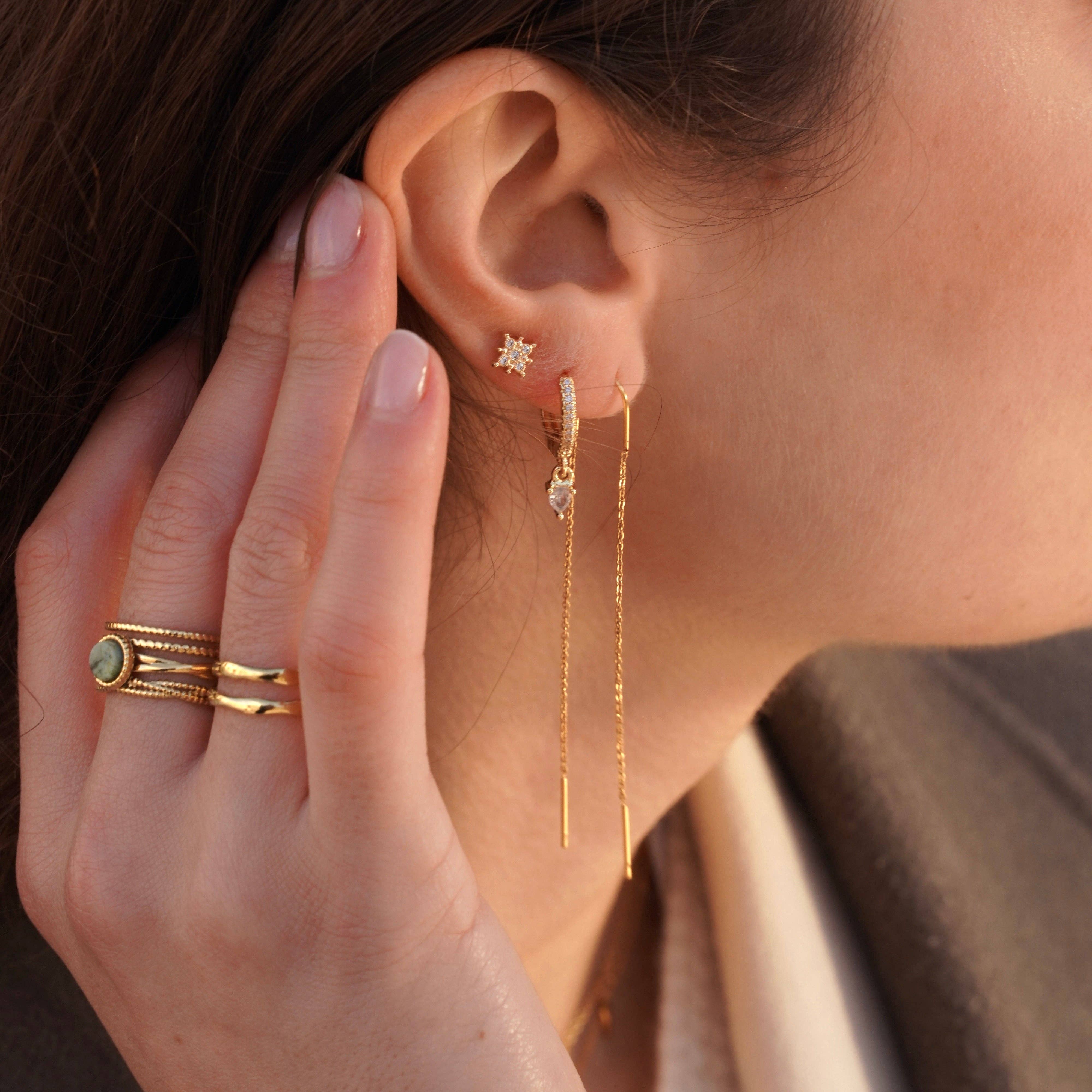 Meora Paris - Wholesale Stud/Post Earrings - South Star Earrings 18k Gold Plated2