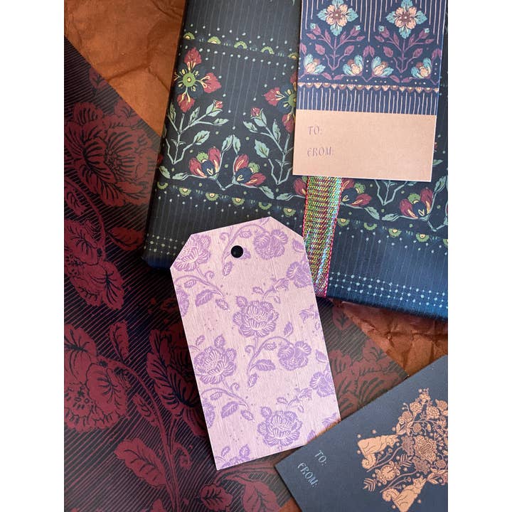 re:mused studio - Wholesale Flat Wrap - Midnight Blooms Gift Wrap Sheet-Double Sided10