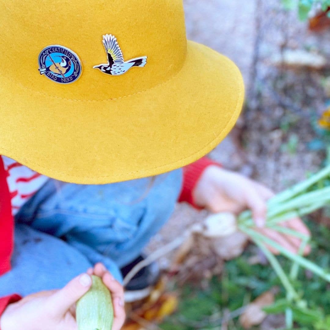 Bridget Farmer Printmaker - Wholesale Lapel pin/button - Certified Bird Nerd - Enamel Pin16