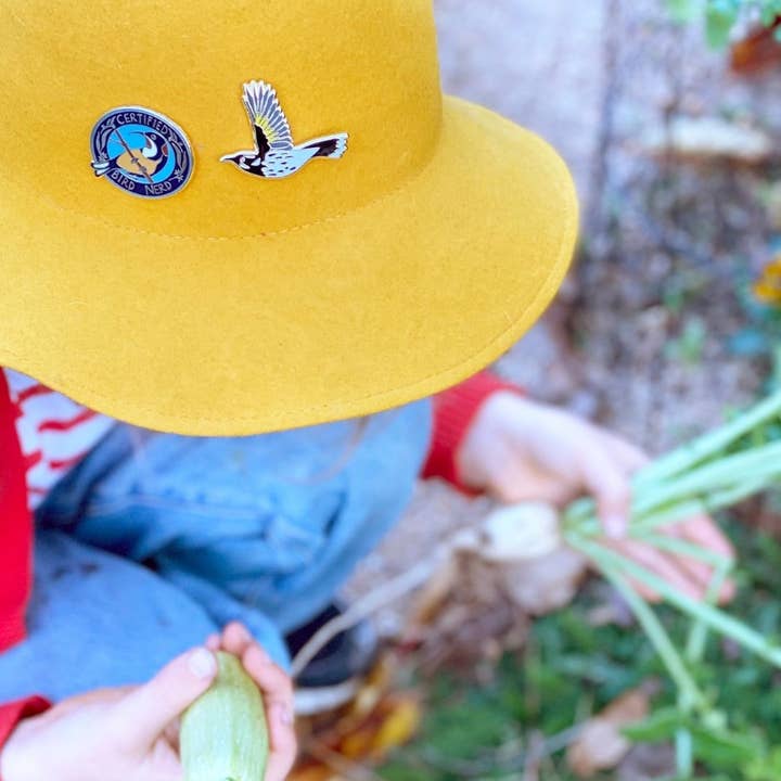 Bridget Farmer Printmaker - Wholesale Lapel pin/button - Certified Bird Nerd - Enamel Pin16