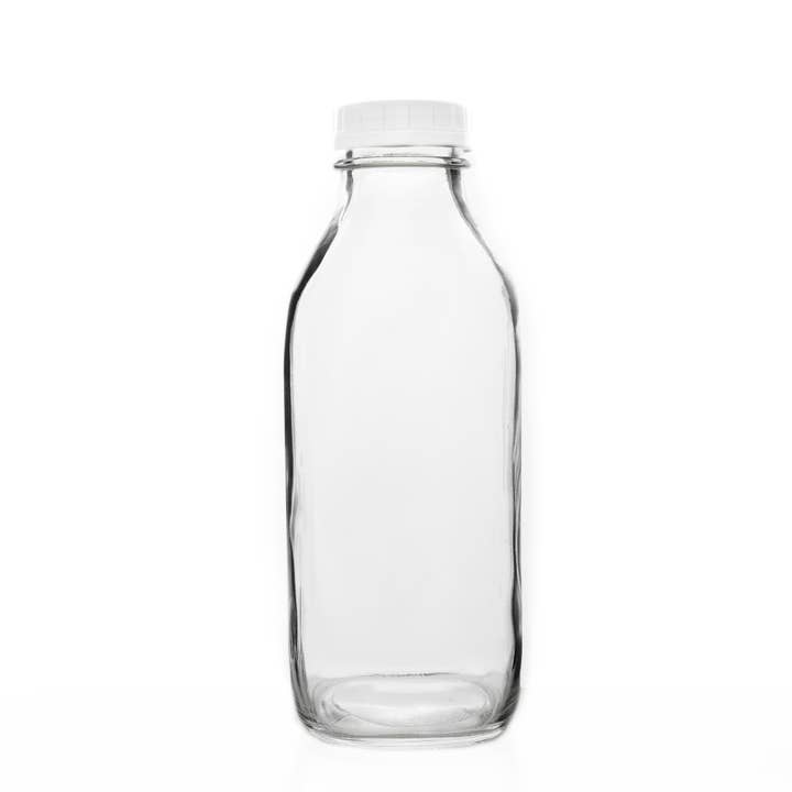 Fox Run Brands - Wholesale Milk/Juice Bottle - Fox Run Classic Glass Milk Bottle With Lid, 32 oz or 1 Quart