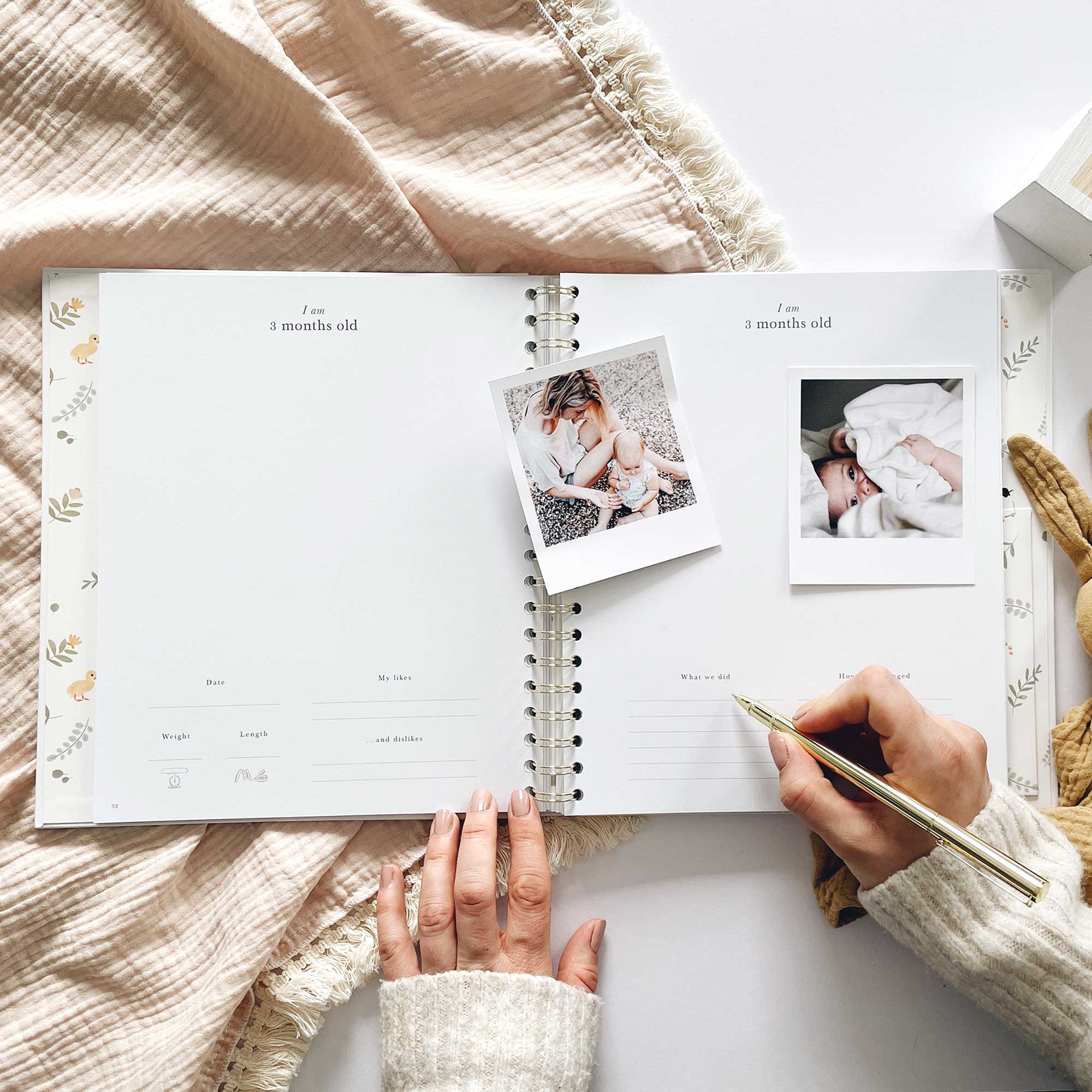 Blush And Gold - Wholesale Herinneringenboek - Kinderen en baby - My Baby Book (Dieren) luxe bewaarschrift met memory book + doos11