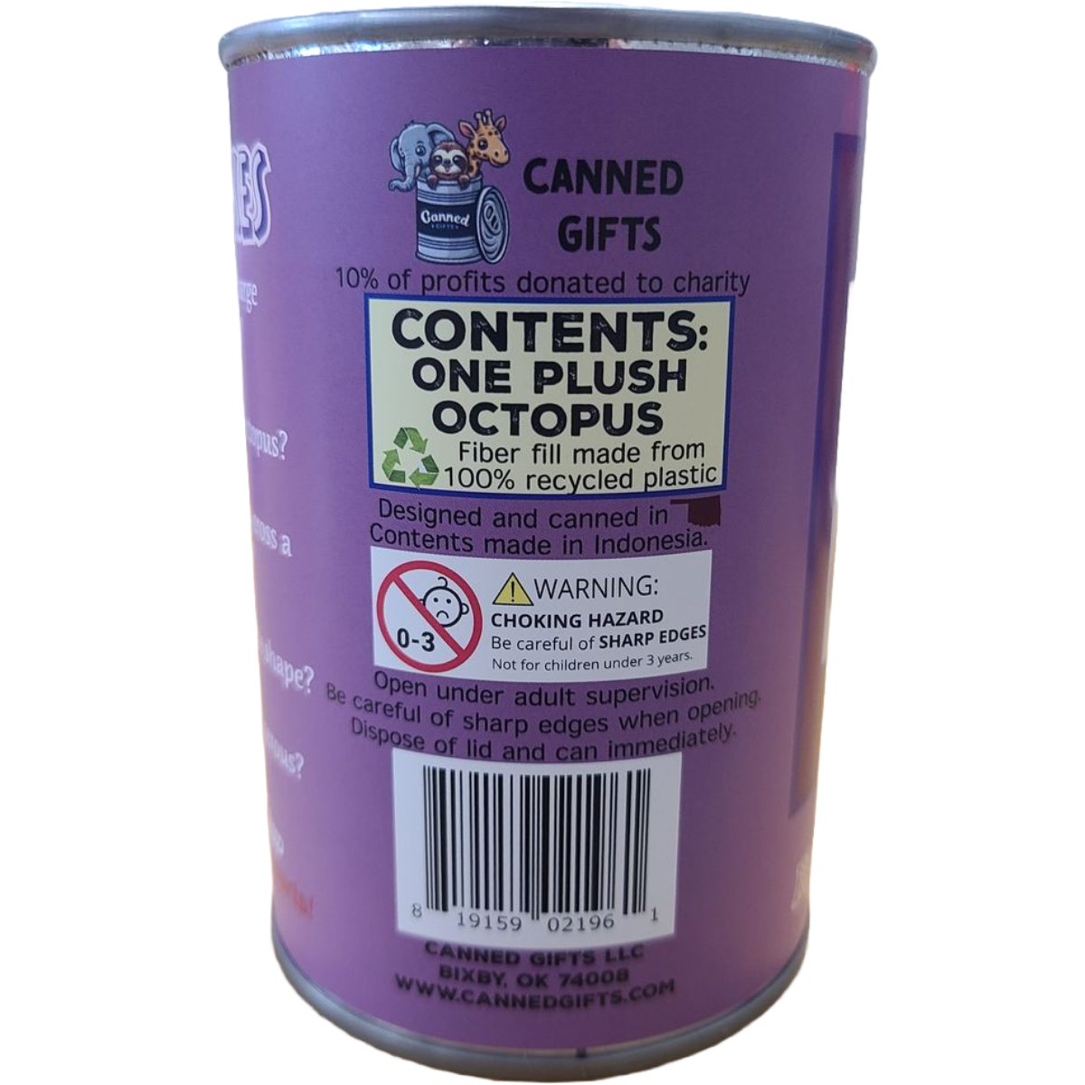 Canned Gifts – Großhandel Kuschel-/Plüschtier – Kind & Baby – Inky, der eingedoste Tintenfisch – umweltfreundliches Plüschtier mit Witzen4