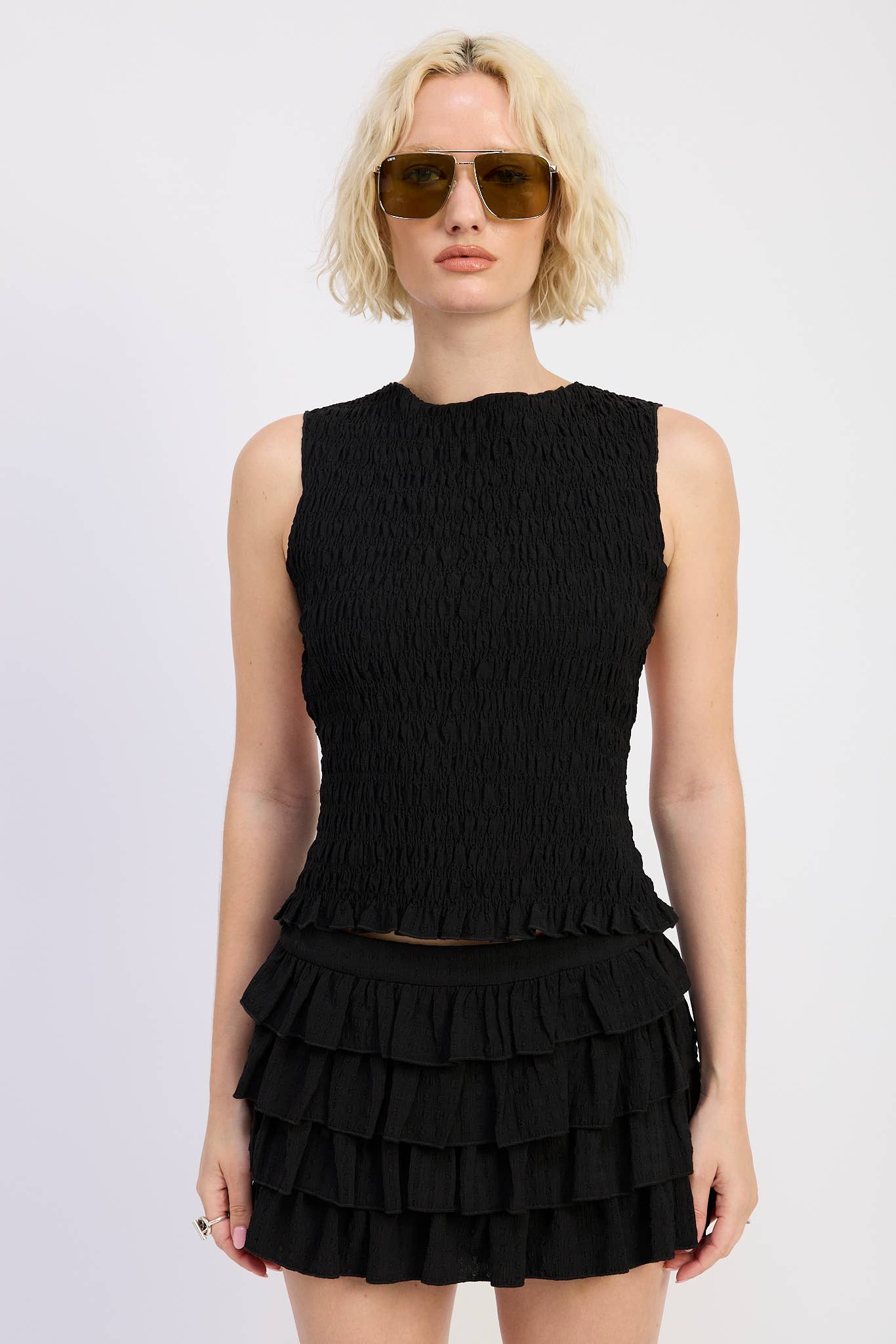 Emory Park - Wholesale Blouse - Women's - SMOCKED SLEEVELESS TOP WITH OPEN BACK6