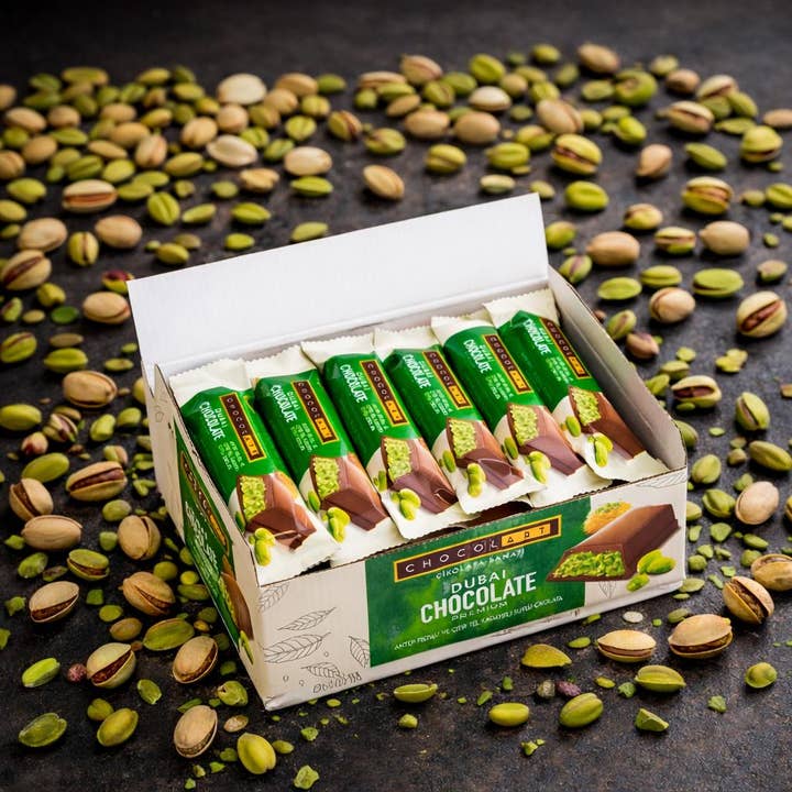 Carians Dubai Chocolate 1.12oz (32gr) 24 Units per case for wholesale by Carian's Bistro Chocolates