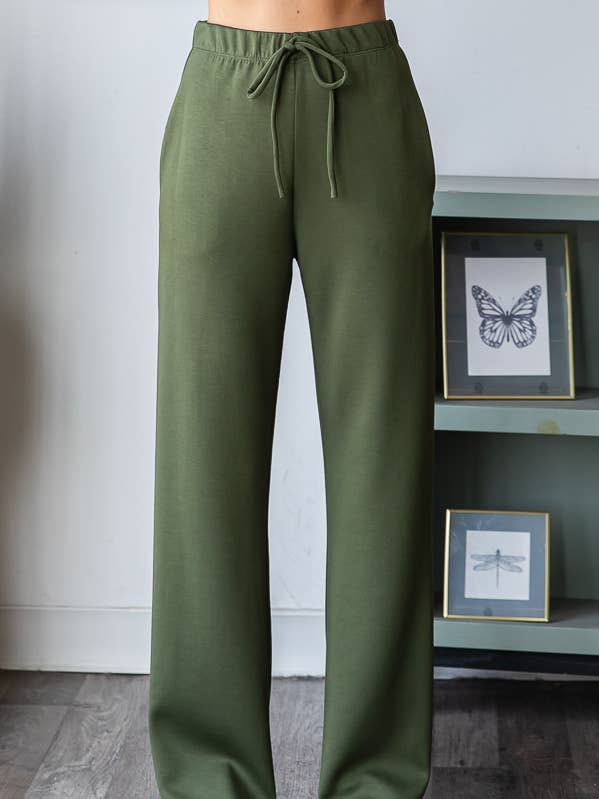 Comfortabele Modal Broek met Rechte Pijpen en Trekkoord P5769 voor wholesale door 7th Ray