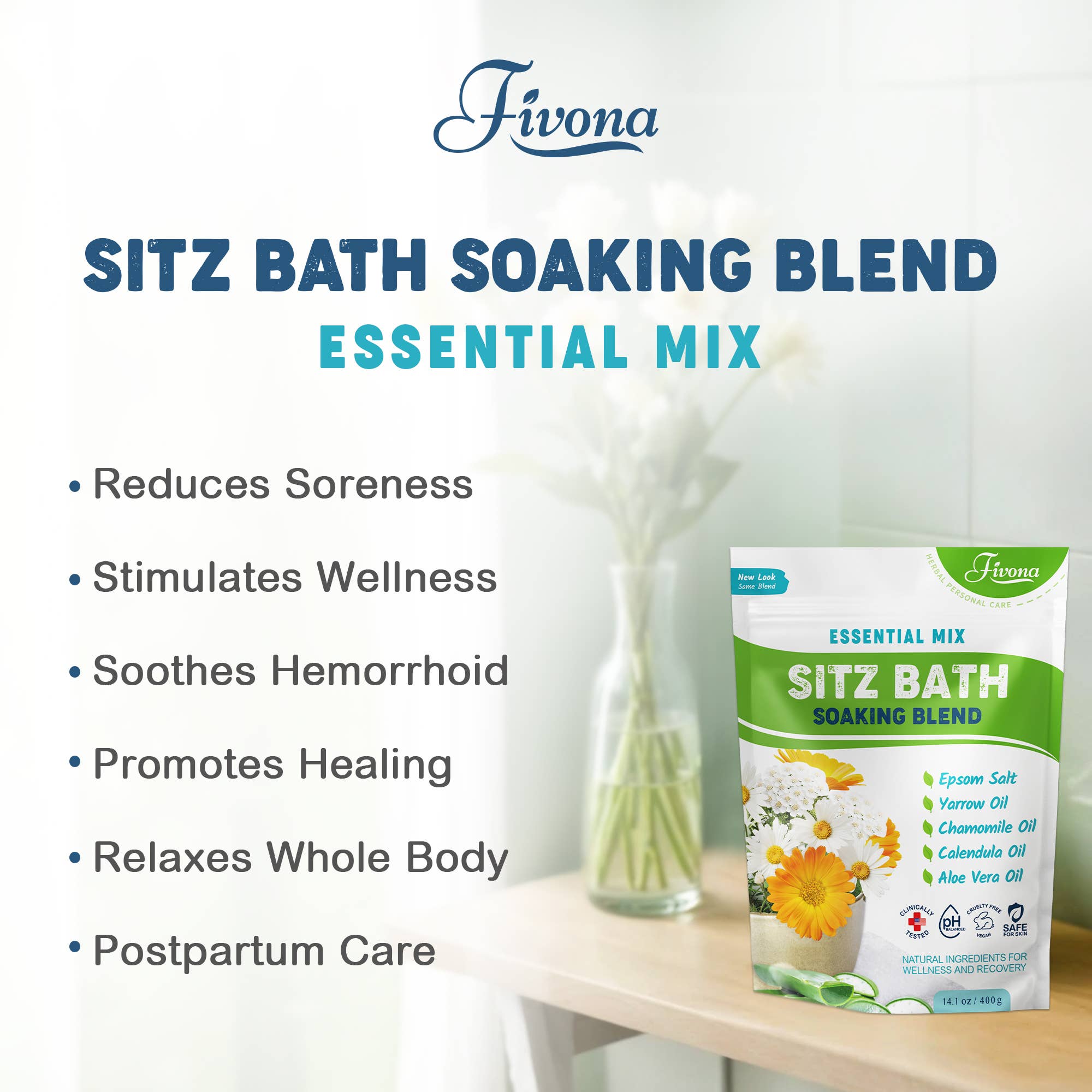 FIVONA - Wholesale Bath Soak/Milk - Sitz Bath Soak Salt Blend Hemorrhoids and Postpartum Care2