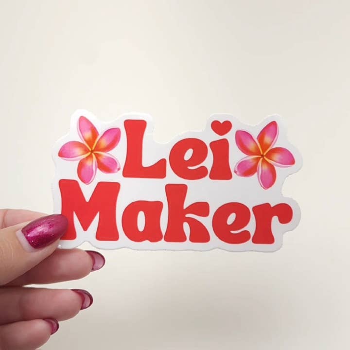 Lei Maker Sticker- Hawaiian glossy decal for wholesale by IwaWhy
