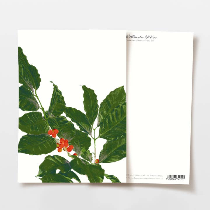 Cartolina rami di caffè, certificata FSC per la vendita all'ingrosso da parte di Wildblumen Atelier