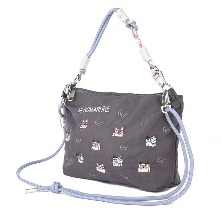 U PLUS INC - Wholesale Crossbody Bag - Unisex - Kusuguru Japan Embroidered Cat Multi-Use Crossbody Bag15