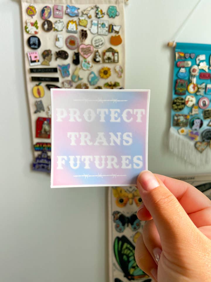 Adesivo in vinile (Proteggi i futuri trans) per la vendita all'ingrosso da parte di Wild Rabbit Beads