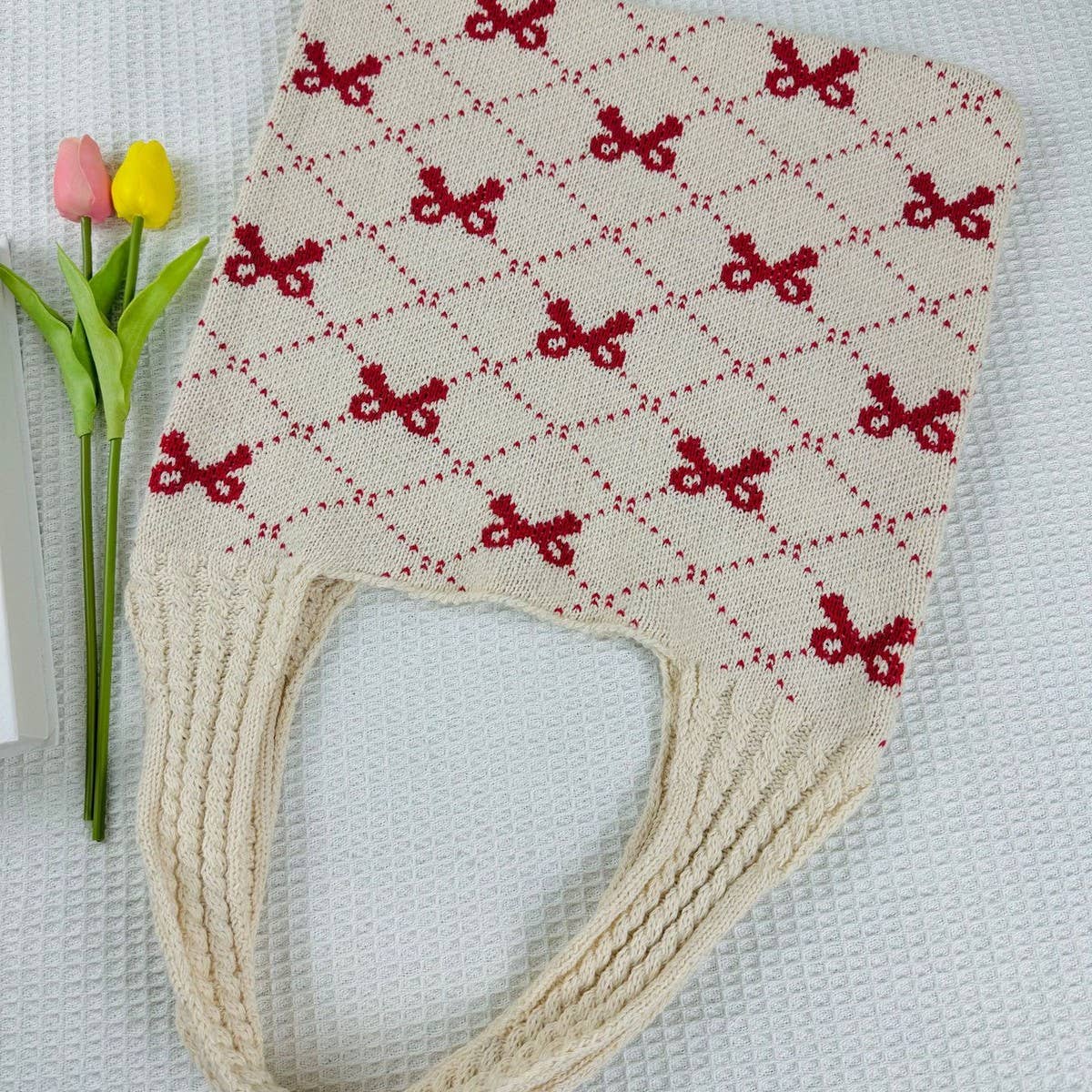 NINEXIS - Wholesale Tote Bag - Women's - CWAB4567_BOW KNIT LARGE CAPACITY TOTE BAG12