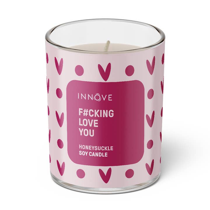 F#cking Love You Soy Candle, Honeysuckle Fragrance for wholesale by INNOVE