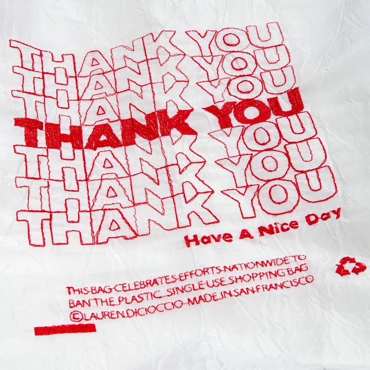 OPEN EDITIONS - Wholesale Tote Bag - Unisex - Thank You Tote // Red TYTY On White // Lauren DiCioccio1
