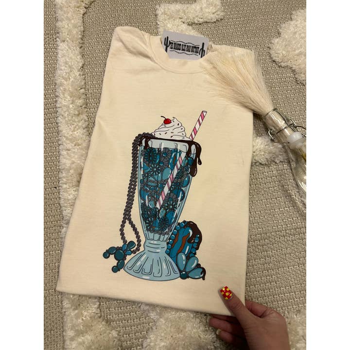 The Branded Blue Roan - Wholesale Screen Printed T-Shirt - Women's - Turquoise Milkshakes Western Graphic4