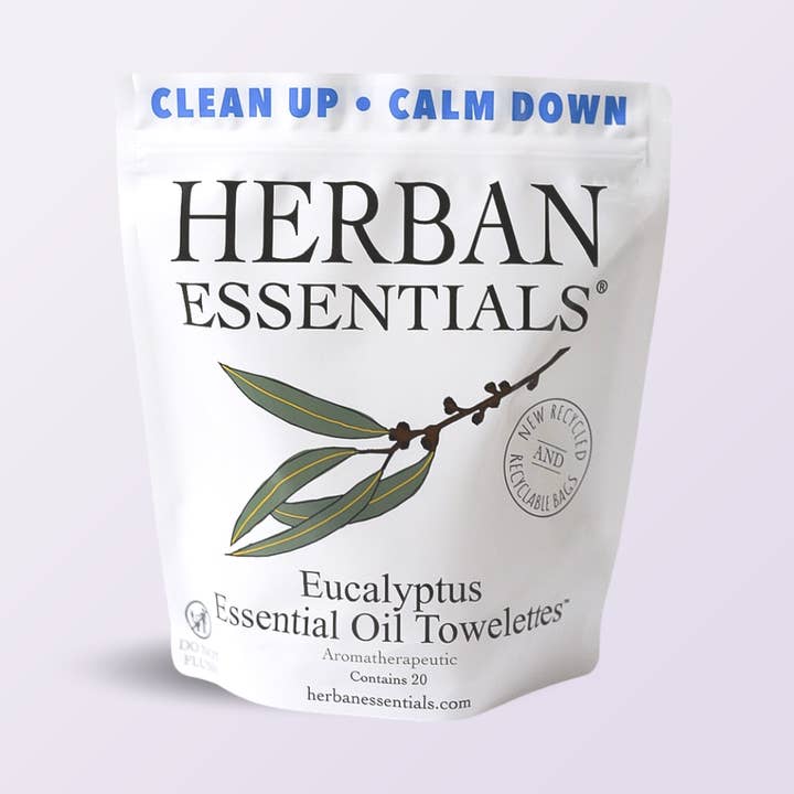 Herban Essentials - Wholesale Face & Body Wipes - Eucalyptus Towelettes - 20 Individual Essential Oil Wipes 0