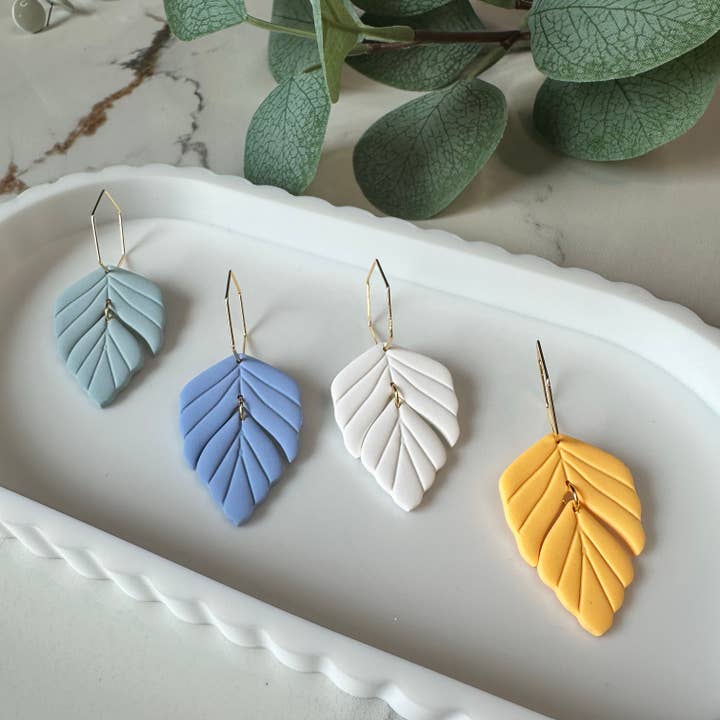 Driftleaf Dangles – Sculpted Matte Leaf Earrings for wholesale by Willow and Wild