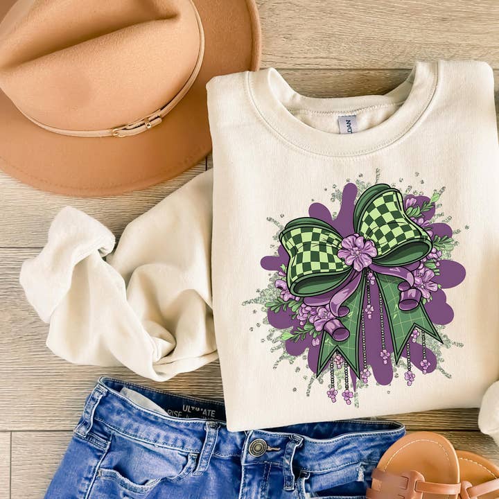 Camiseta con Lazo de Mardi Gras, Sudadera Unisex Coqueta de Mardi Gras para venta al por mayor de NVC Ecommerce LLC