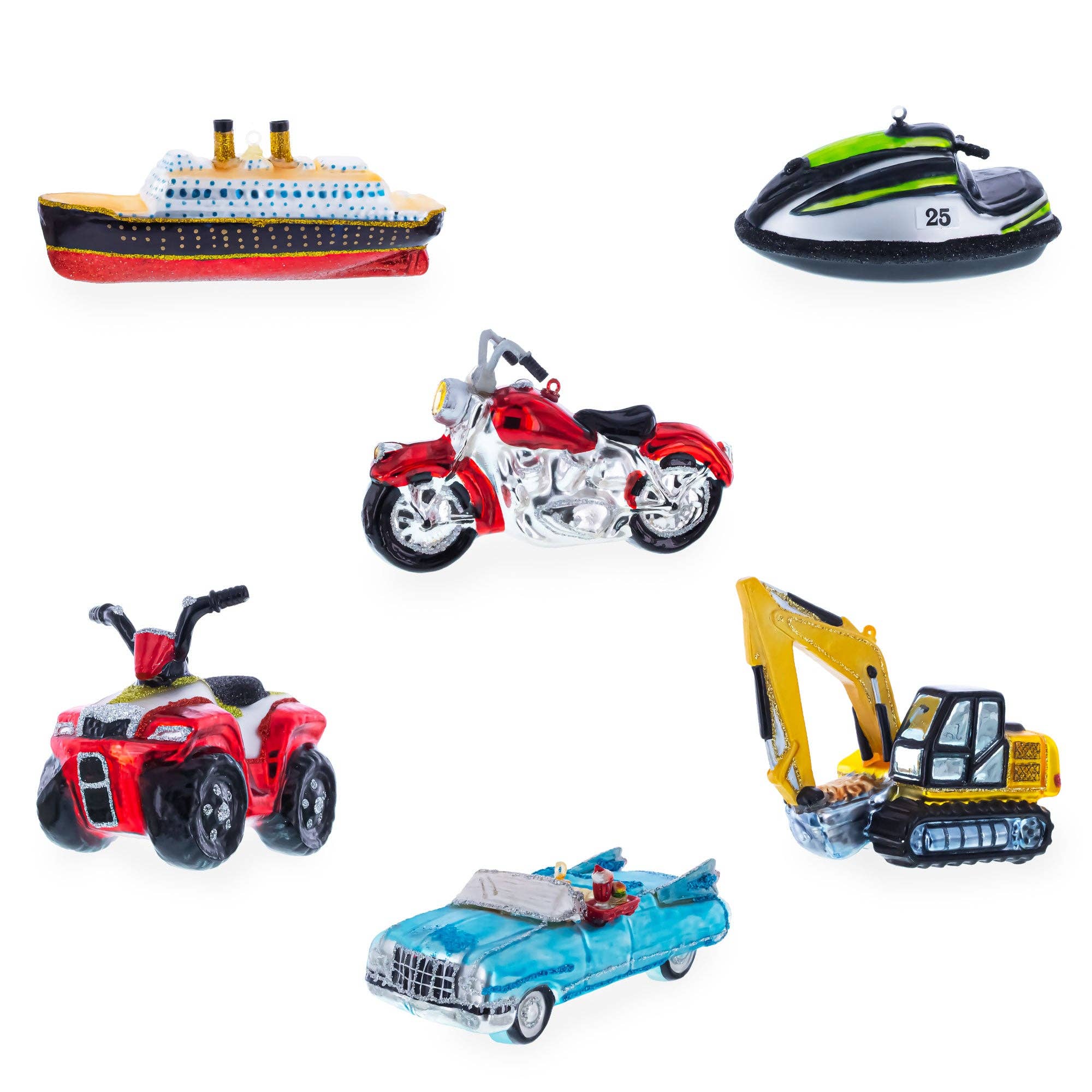 BestPysanky – Engroshandel Pynt – Bil pyntet med næse & gevir glasornament5