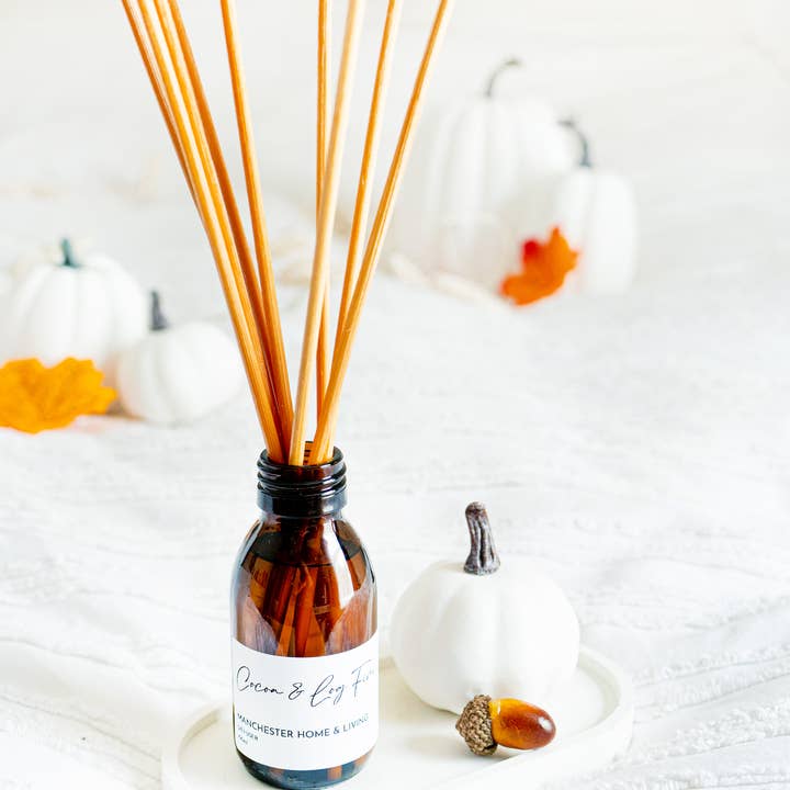 Manchester Home & Living - Wholesale Geurstokjes - Diffuser met Cocoa & Log Fire2