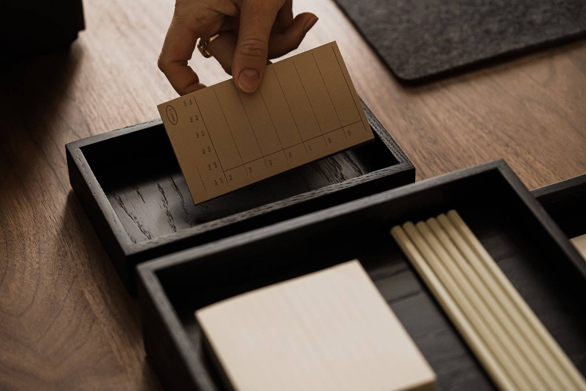 Oakywood - Wholesale Desk Tray - Stackable Valet Tray – Modular Wooden Desk Organizer3