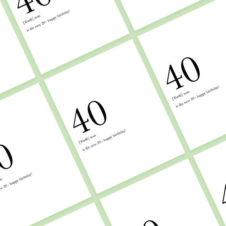 Footnotes - Wholesale Birthday Card - 40 Definition Birthday Greeting Card 40th Birthday Milestone