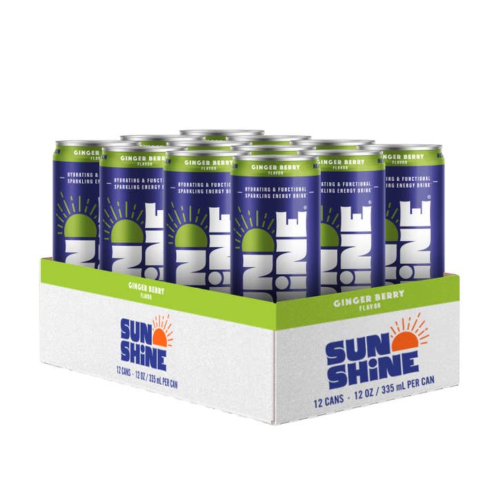 Sunshine Beverages - Vente Boisson sportive et énergisante - Sunshine Good Energy Drink - Gingembre Berry (12 pk - 12oz)2