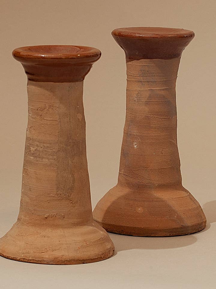 Cirio earthenware candle holders (pack of 2) for wholesale by Eturel Madrid