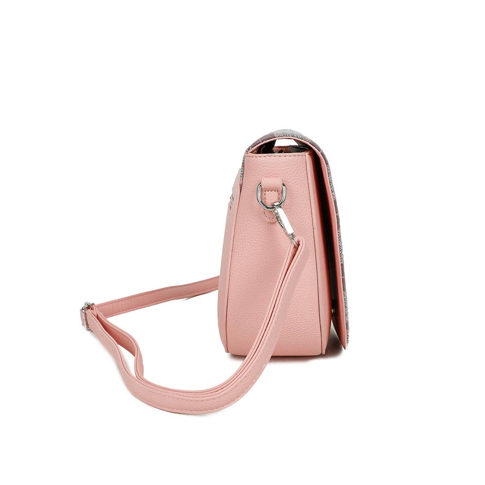 Strathurie – wholesale Crossbody bag – Women's – Harris Tweed Skye Blue Ladies Saddle Bag 71162