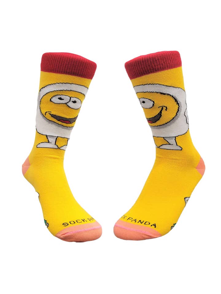 Sock Panda - Wholesale Socks - Unisex - Bacon and Eggs - The Ultimate Partnership Sock (Left / Right) from the Sock Panda (Adult Small)2