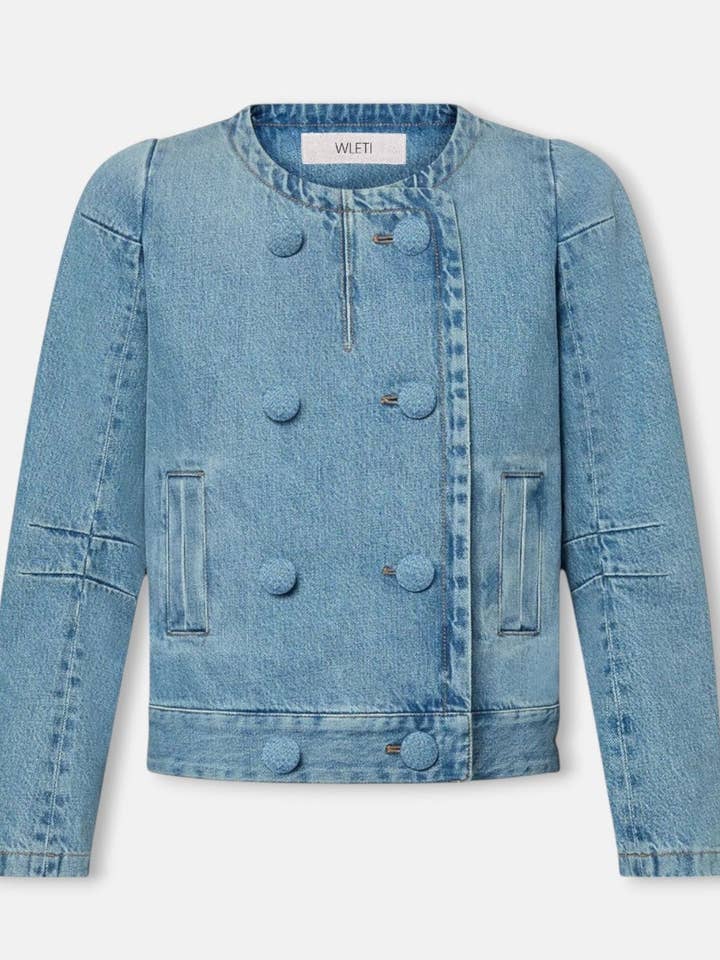 Denim Blue Button Jacket for wholesale by Wleti