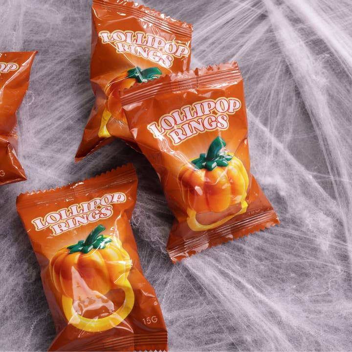Needzo Inc - Wholesale Lollipop - Bulk Pumpkin Lollipop Rings, Trick or Treat Candy, 24 Count2