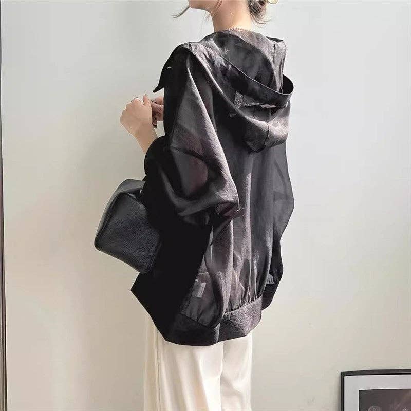 FurDecoration – Großhandel Hoodie – Damen – Leichtes einfarbiges Kapuzen-Sonnenshirt4