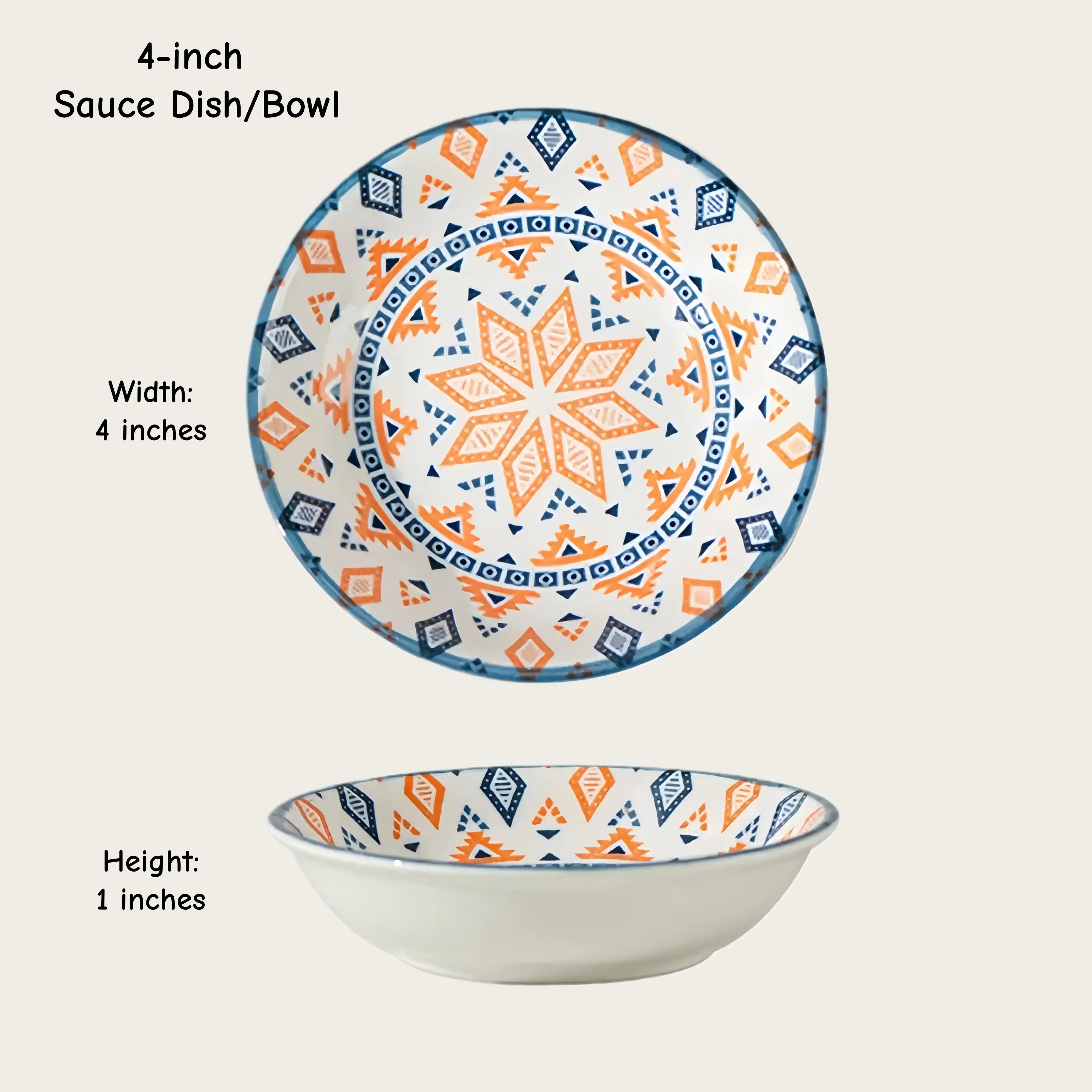 Otterware - Vente Bols à condiments/sauces - Plats à trempette en céramique style marocain (6 styles)39