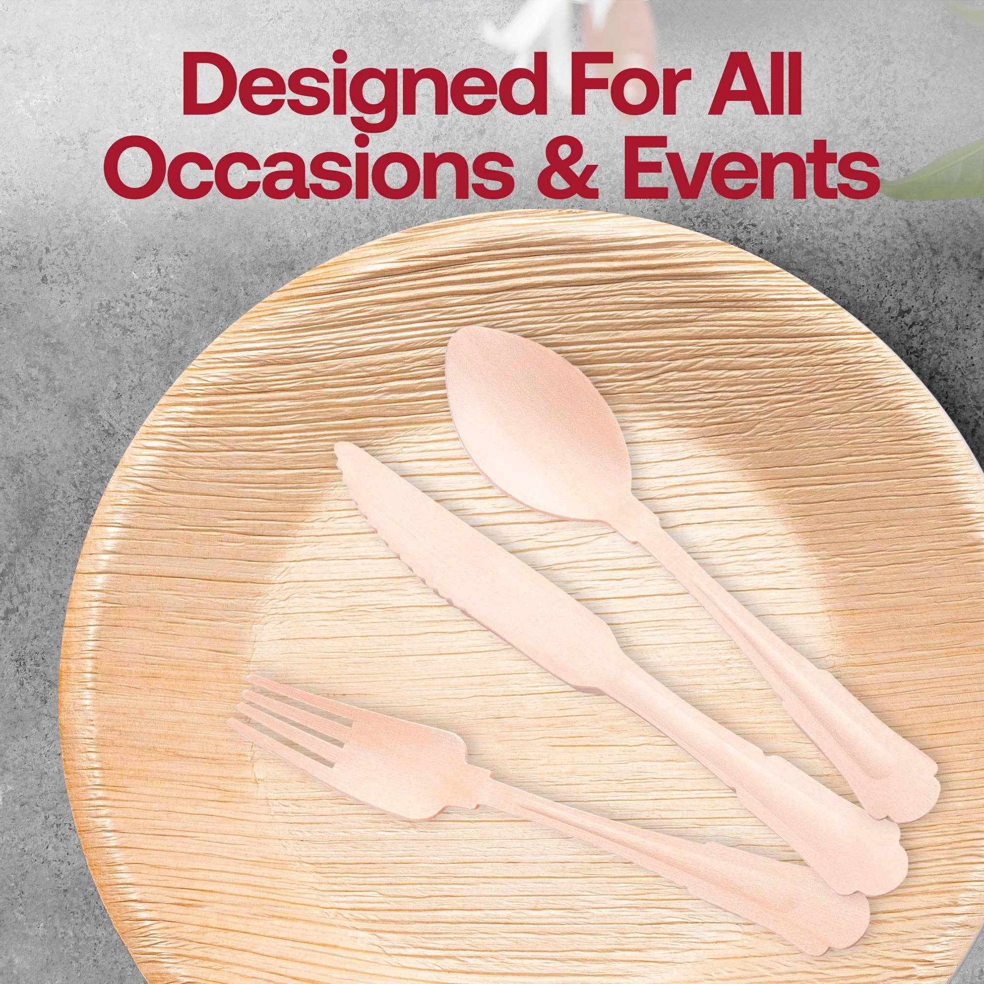 Smarty had a Party - Wholesale Assorted Cutlery Set - Silhouette Birch Wood Eco Friendly Cutlery Set - 600 Guests5