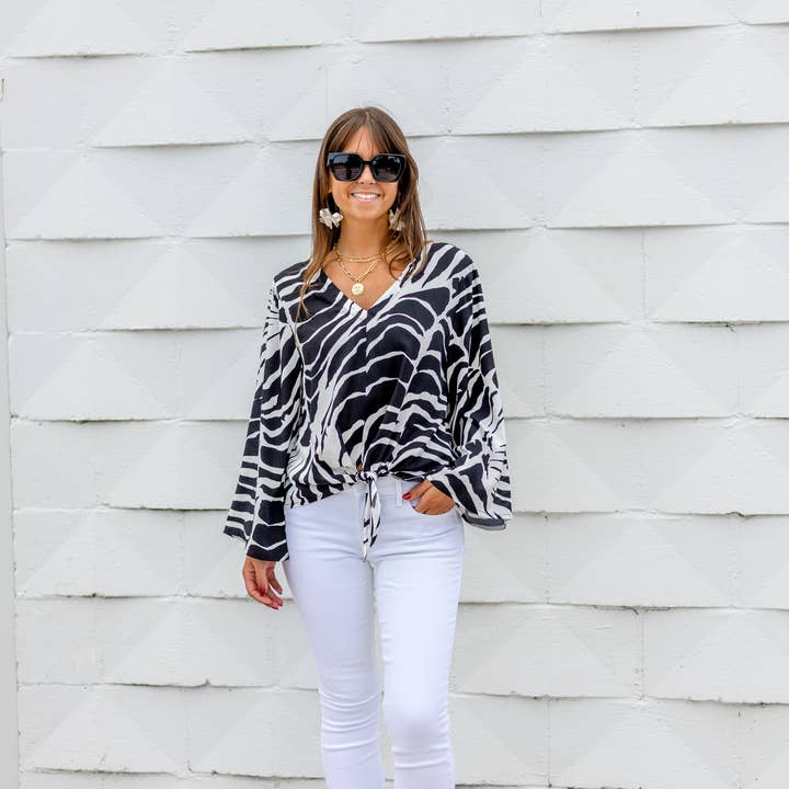 3/4 Ärmel Hope Top Gekürzt Weite Ärmel Bequem Frühling für den Großhandel von La Mer Luxe